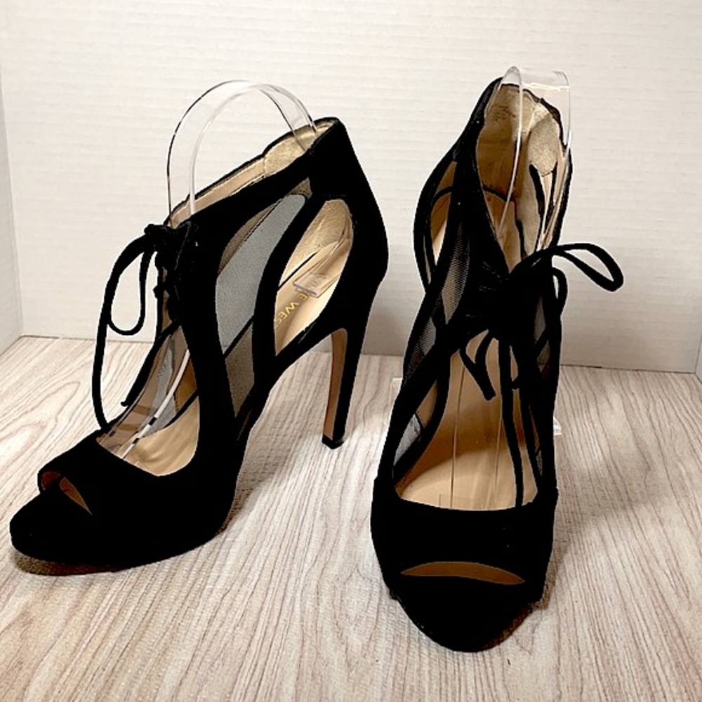 Nine West NW Momentous Black Heels sandals s 7 1/2